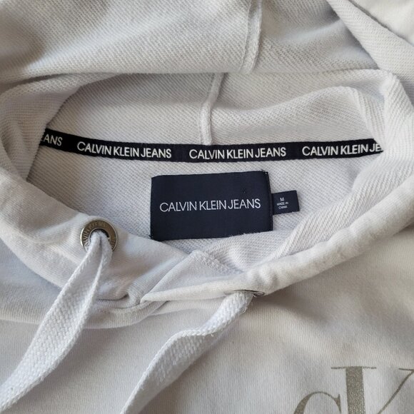 Calvin Klein Performance Women’s Cropped Hoodie White Size M Athletic Pullover - Picture 3 of 10